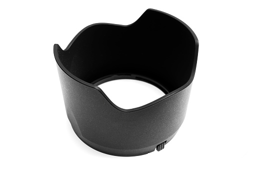 Bayonet lens hood (compatible with 24-70mm f/2.8G ED) isolated on white background.