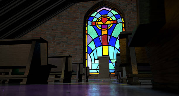 istock Stained Glass Window Church 528706803