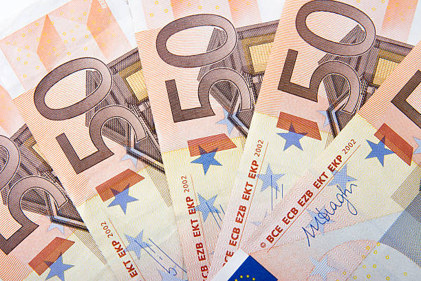 Fifty Euro Money stock photo