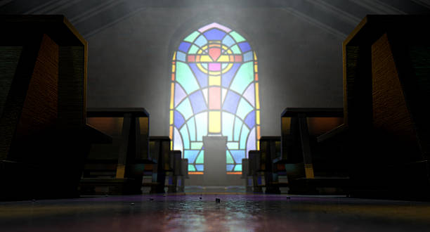 istock Stained Glass Window Church 528711435