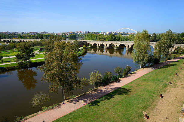 istock Merida Roman bridge passing through the Guadiana, Spain River. 528711543