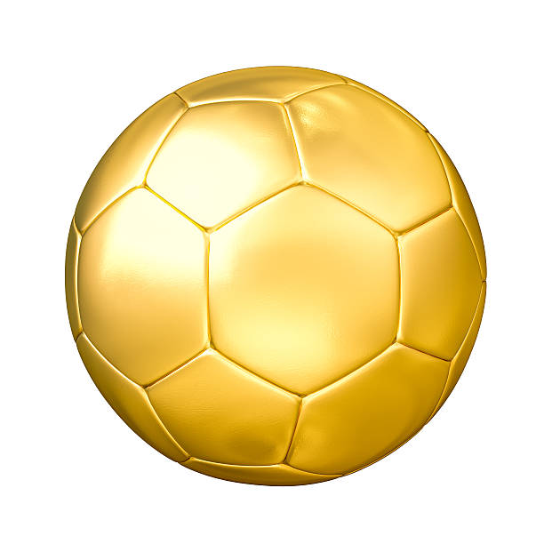 istock Golden soccer ball isolated 528713219