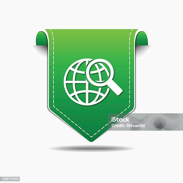 Globe Sign Green Vector Icon Design Stock Illustration - Download Image Now - Accessibility, Badge, Bookmark