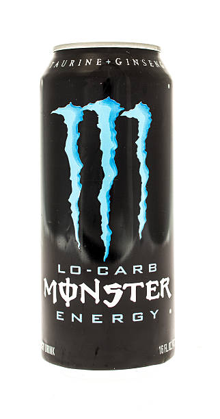 Monster Energy Drink Winneconne, WI, USA  - 5 June 2015:  Can of Monster lo-carb energy drink monster energy stock pictures, royalty-free photos & images