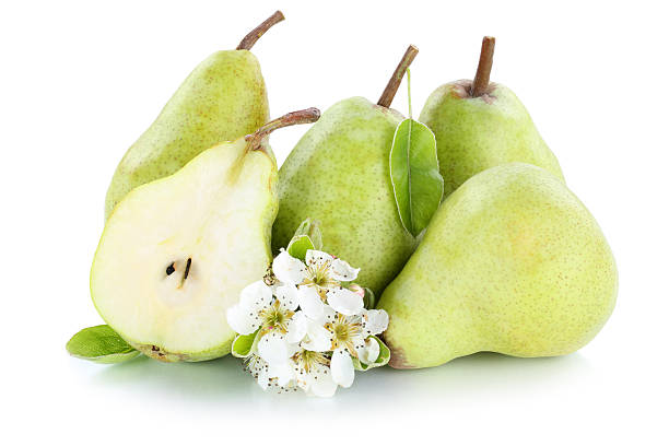 istock Pears pear slice fruit fruits green isolated on white 528717582