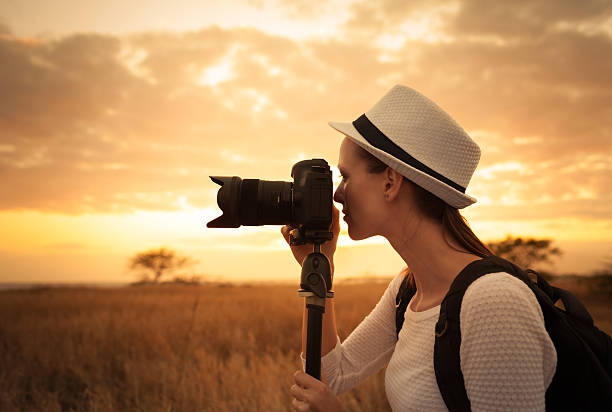 mulher de fotógrafo - nature photographer imagens e fotografias de stock