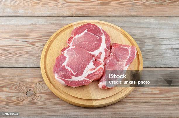 Raw Meat Steak Stock Photo - Download Image Now - Backgrounds, Bacon, Barbecue - Meal