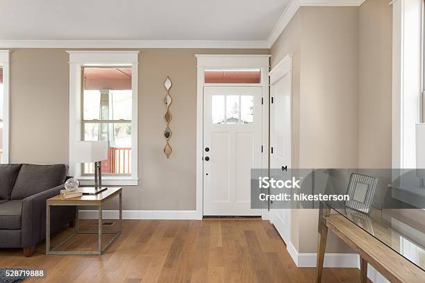 Foyer And Entryway In New Home Stock Photo - Download Image Now - Building Entrance, Home Interior, Entrance Hall