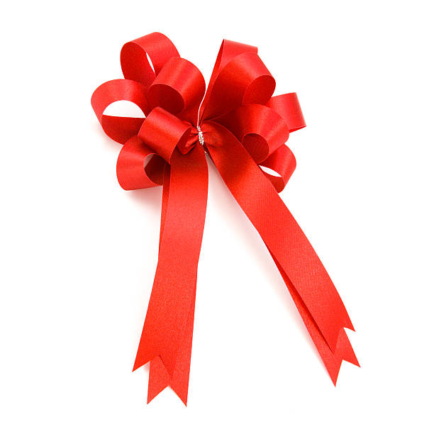 istock Beautiful red bow from satin ribbon 528720394