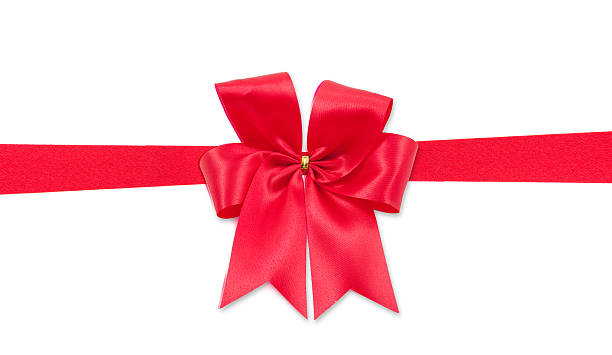 istock Beautiful red bow from satin ribbon 528720420