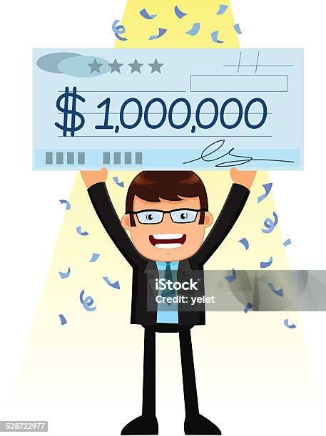 Man With A Big Check Stock Illustration - Download Image Now - Adult, Adults Only, Award