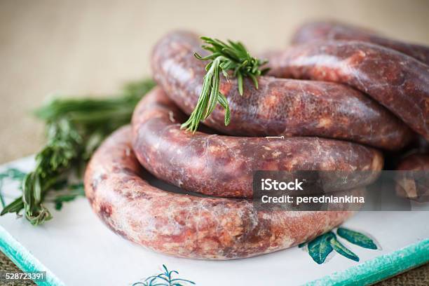 Home Hepatic Raw Sausage With Rosemary Stock Photo - Download Image Now - Animal Digestive System, Animal Internal Organ, Animal Liver