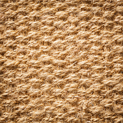 Close up brown color coconut fiber mat texture