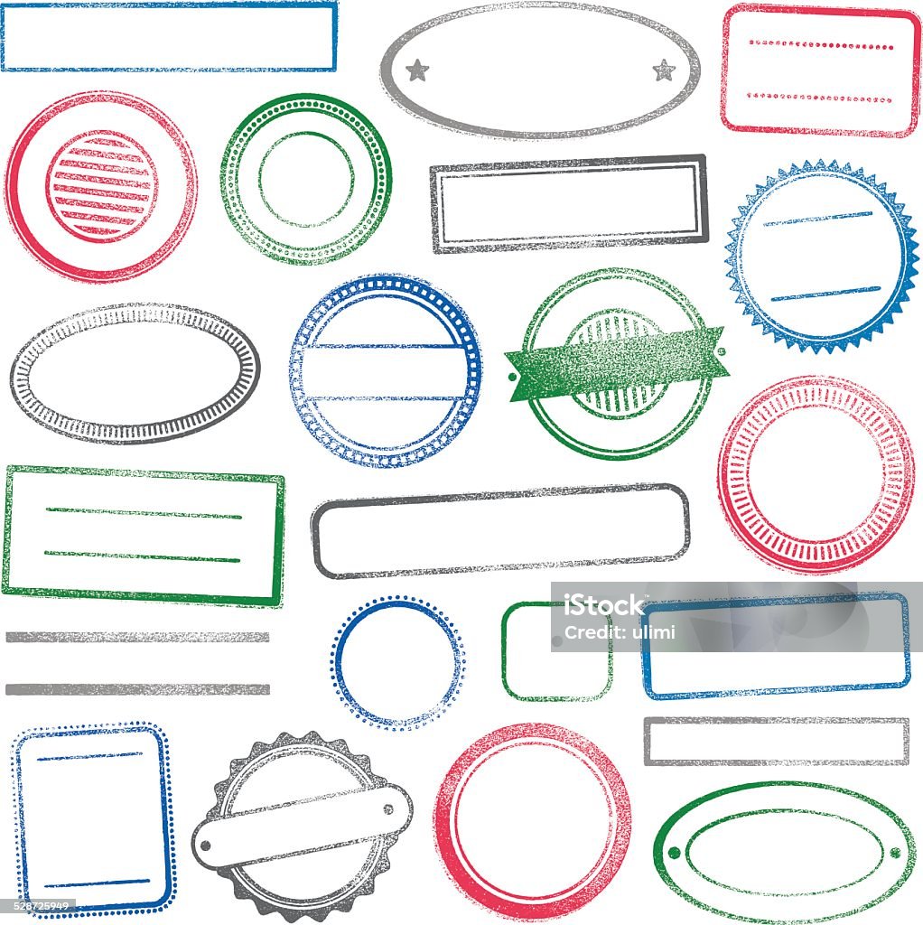 Rubber Stamps Stock Illustration - Download Image Now - Frame - Border