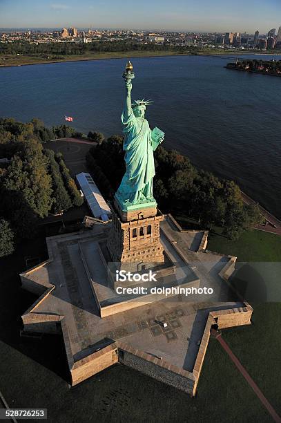 Aerial View Of The Statue Of Liberty New York Stock Photo - Download Image Now - Statue of Liberty - New York City, Aerial View, High Angle View