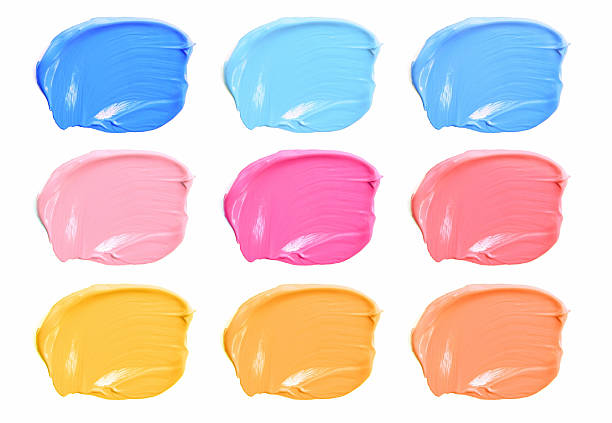 istock Set of make up color smears lipstick isolated on white. 528727854
