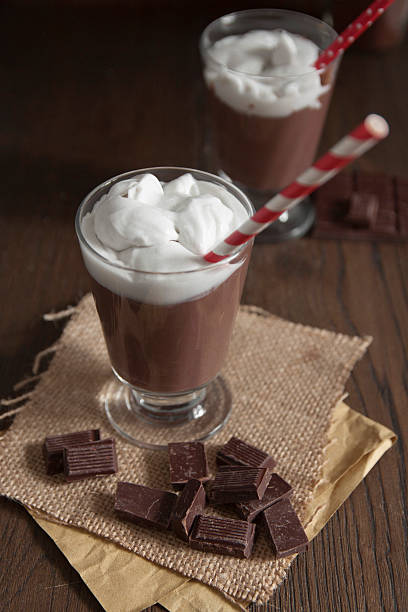 istock Hot chocolate in glass with whipped cream 528727879