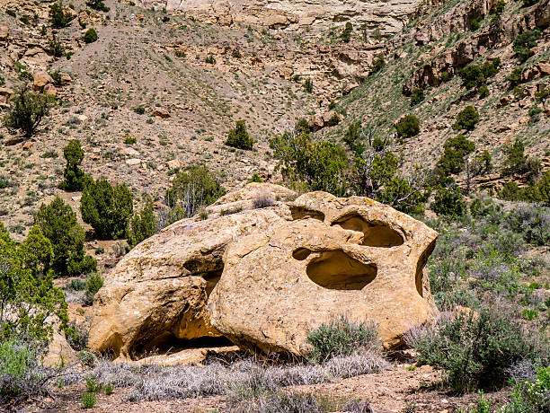 istock Huge Boulder in High Desert with Holes 528728460