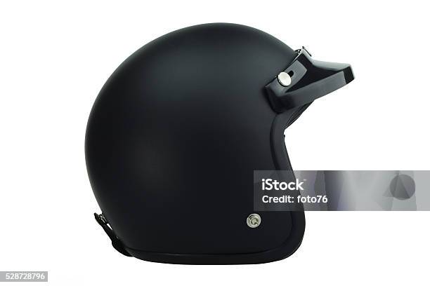 Black Motorbike Classic Helmet Stock Photo - Download Image Now - Crash Helmet, Motorcycle, Sports Helmet