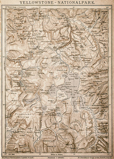 Map of Yellowstone National Park, USA