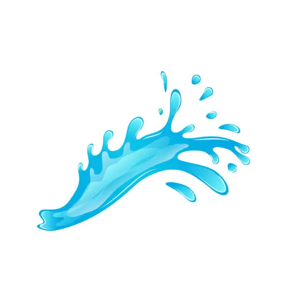 Vector illustration of Blue water splash isolated on white background