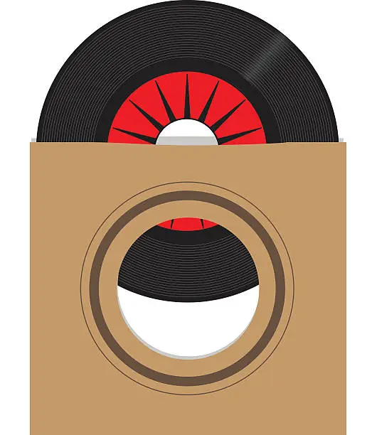 Vector illustration of Record 45 rpm With Sleeve