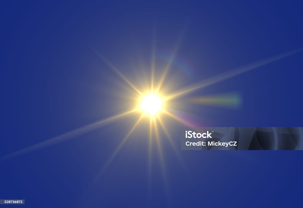Sun Rays Rellow Real Sun Rays Stock Photo - Download Image Now - Backgrounds, Blue ...