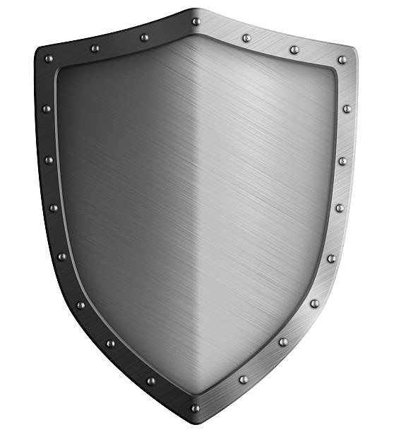 istock Metal medieval shield 3d illustration isolated 528738688