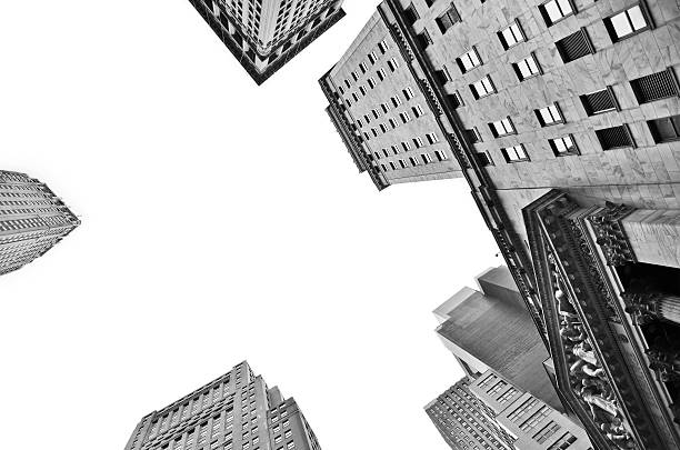 Buildings in the Wall Street. stock photo