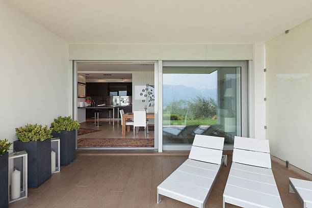 istock Apartment, veranda with two sunbeds 528739410