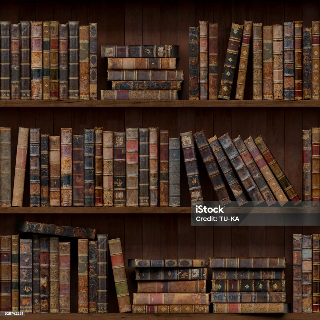 Old books seamless texture (vertically and horizontally) Tiled Bookshelf Background. Also tiled with other 15 textures from same pack in my gallery 1of15 Bookshelf Stock Photo