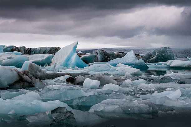 Cтоковое фото Удивительные Ёкюльсаурлоун glacial Озеро всей поверхности и Таять я