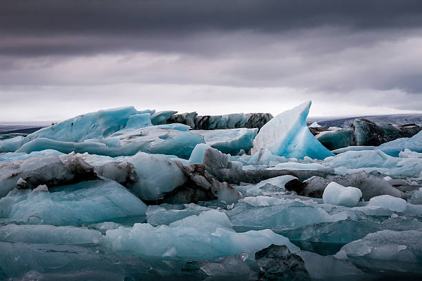 Cтоковое фото Удивительные Ёкюльсаурлоун glacial Озеро всей поверхности и Таять я