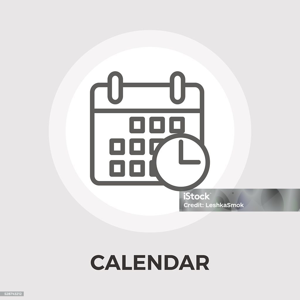 Calendario icono plano - arte vectorial de Acontecimiento libre de derechos