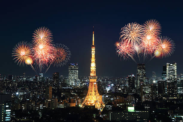 istock Fireworks celebrating over Tokyo cityscape at night 528743237