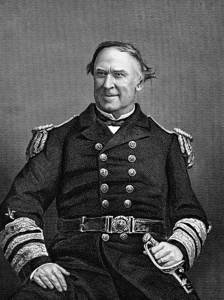 ilustrações, clipart, desenhos animados e ícones de david farragut - farragut