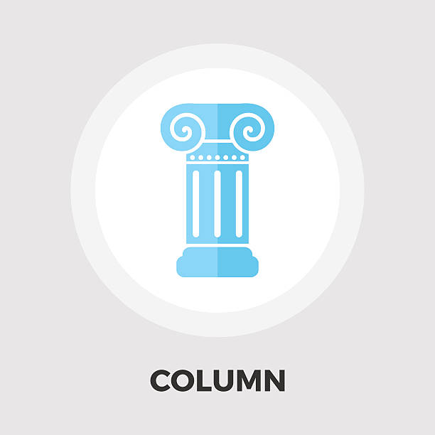 ilustrações, clipart, desenhos animados e ícones de coluna ícone plana - corinthian column illustration and painting capital