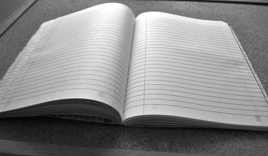  notebook, May use as background, picture taken naturally with light, indoor picture, color, picture classic isolated object, Especially for thoughts and concepts,vintage, black and white, monochrome, 