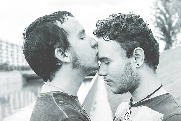 istock Gay couple kissing 528744311