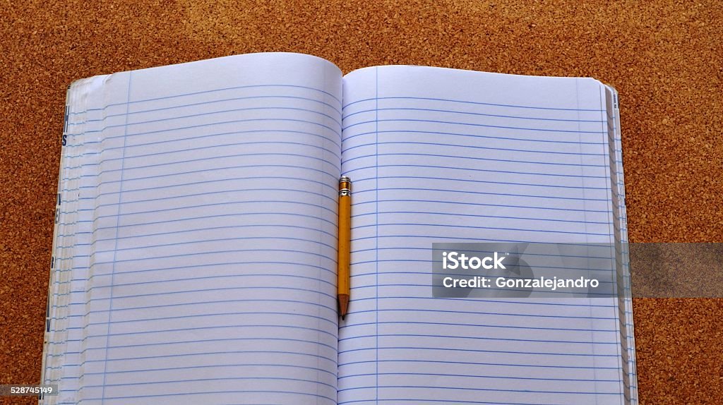 Cork board and note paper,background, pencil  notebook, May use as background, picture taken naturally with light, indoor picture, color, picture classic isolated object, Especially for thoughts and concepts,pencil Adhesive Note Stock Photo