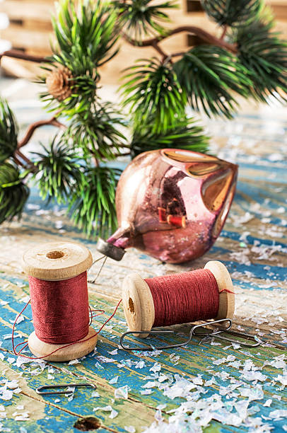 istock outdated Christmas toys in cardboard box 528745399