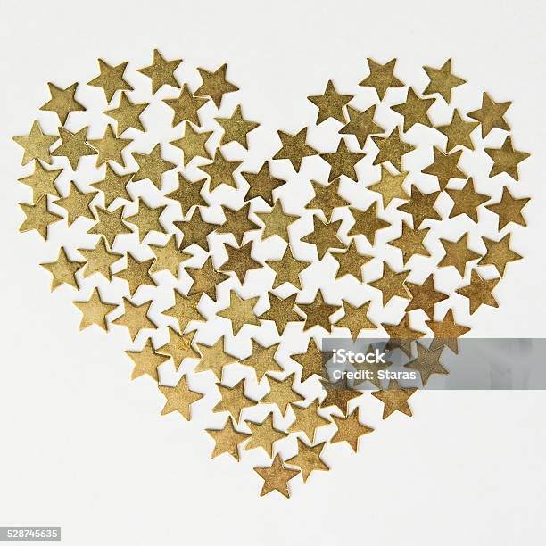 Stars In The Shape Of Heart Background On Valentines Day Stock Photo - Download Image Now