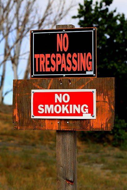 istock No Trespassing and No Smoking Sign 528762059