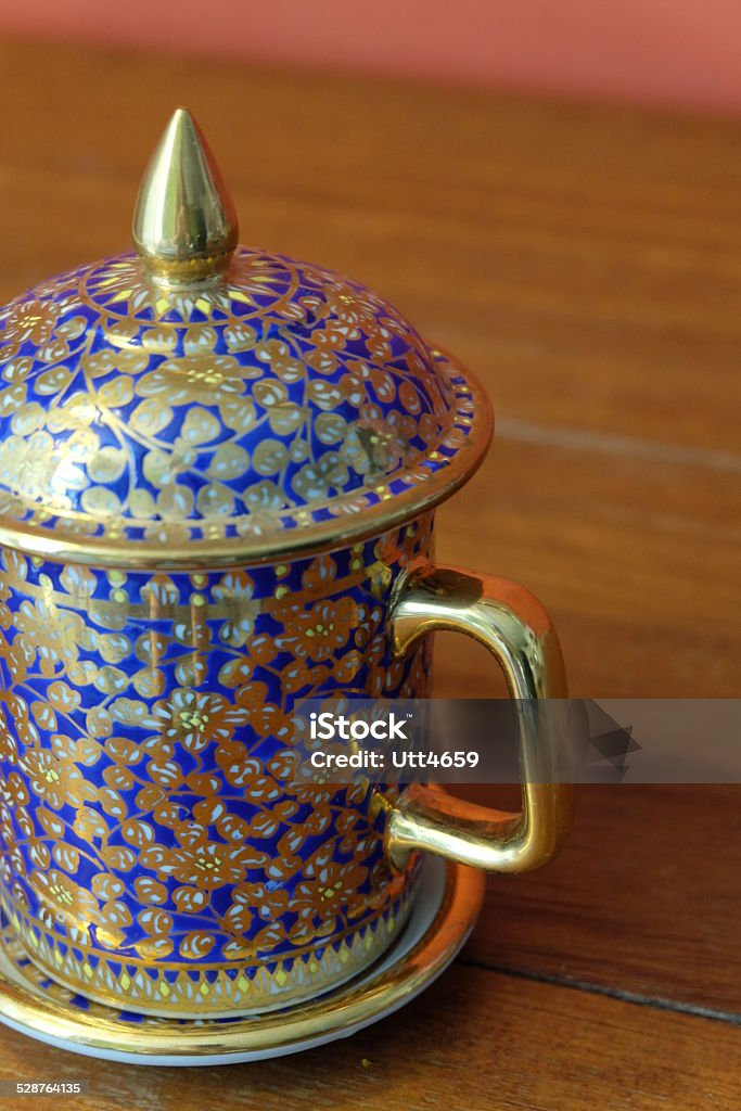 thai golden art porcelain cup Art Stock Photo