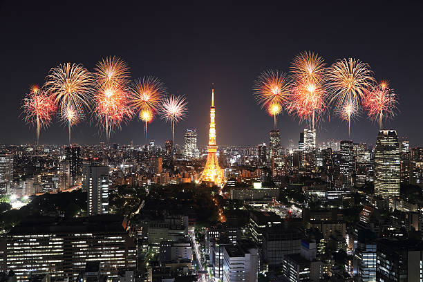 istock Fireworks celebrating over Tokyo cityscape at night 528765339