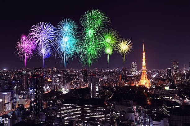 istock Fireworks celebrating over Tokyo cityscape at night 528765757