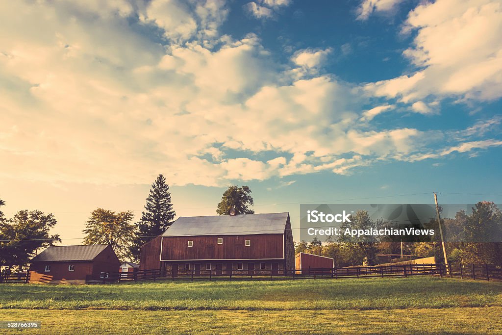 Barn on a farm in rural Adams County, Pennsylvania. Farm Stock Photo