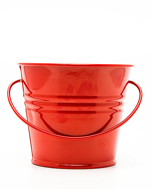 istock Red bucket isolated on white background 528768093