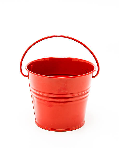 istock Red bucket isolated on white background 528768099