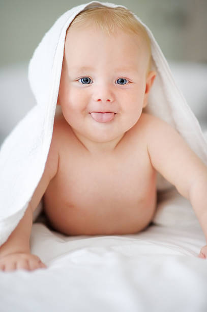 istock Funny baby portrait 528775477